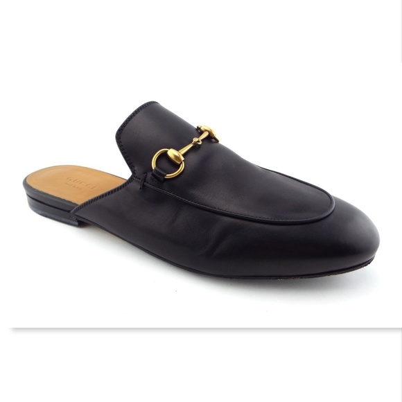 Gucci Shoes - GUCCI Logo Horse Bit Black Loafer Mules 38.5 /US8